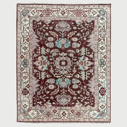 Hand Knotted Multicolor Maroon Home Decor Large Area Rug - Indian Rug Store