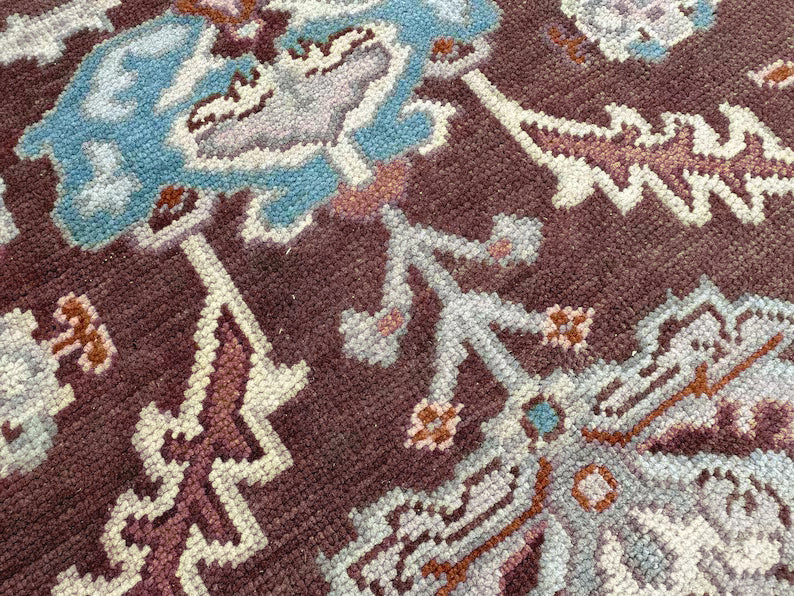 Hand Knotted Multicolor Maroon Home Decor Large Area Rug - Indian Rug Store