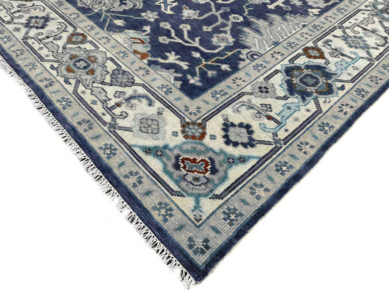 Hand Knotted Blue Multicolor Trendy Hallway Large Area Rug - Indian Rug Store