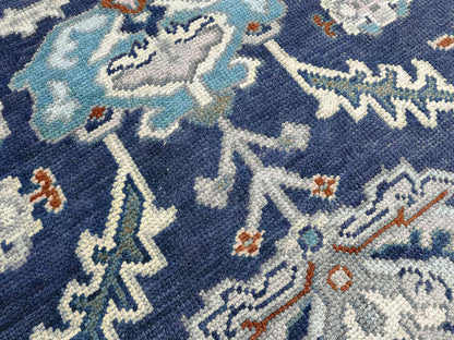 Hand Knotted Blue Multicolor Trendy Hallway Large Area Rug - Indian Rug Store