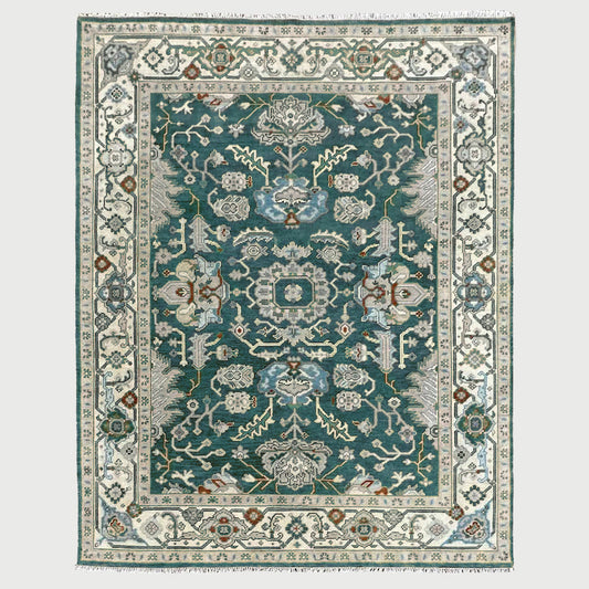 Hand Knotted Green Multicolor Classic Hallway Large Area Rug - Indian Rug Store