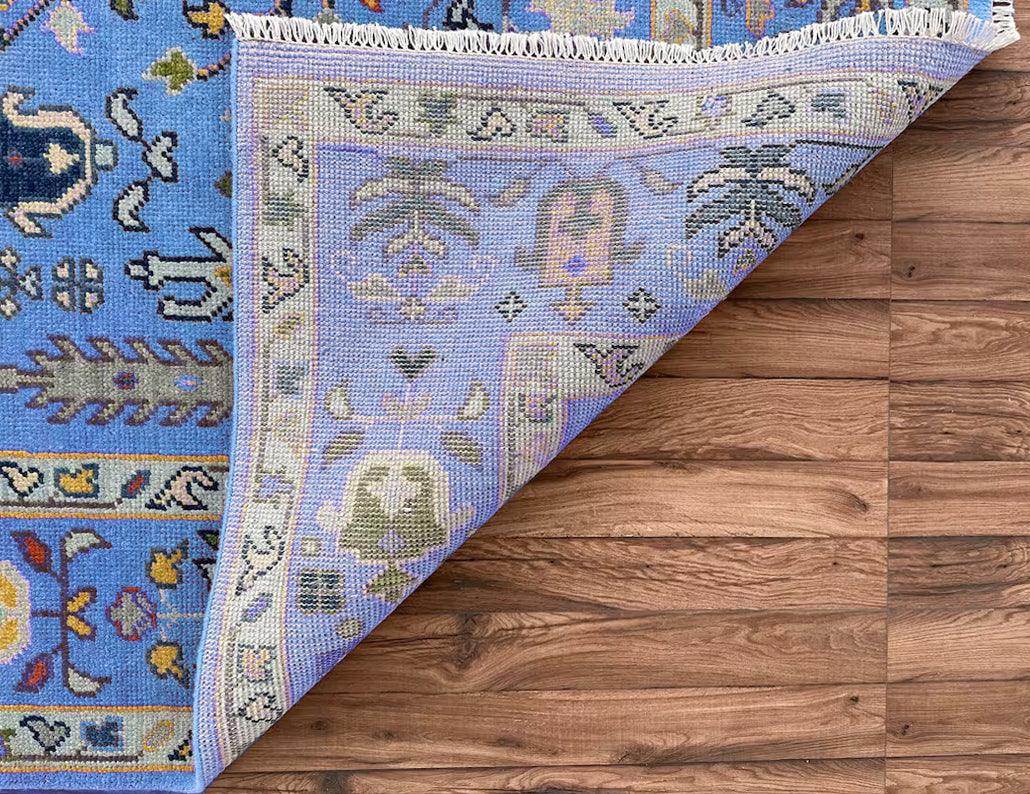 Hand Knotted Attractive Blue Multicolor Hallway Large Area Rug - Indian Rug Store