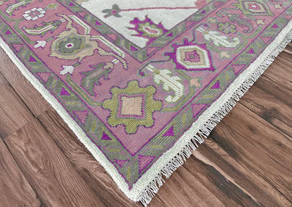 Hand Knotted Pink Multicolor Trendy Hallway Large Area Rug - Indian Rug Store