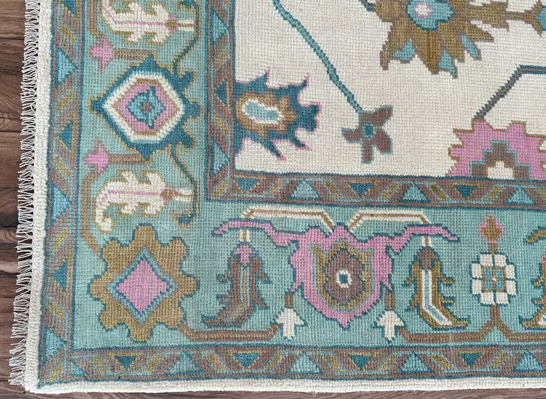 Hand Knotted Teal Green Multicolor Home Decor Hallway Large Area Rug - Indian Rug Store