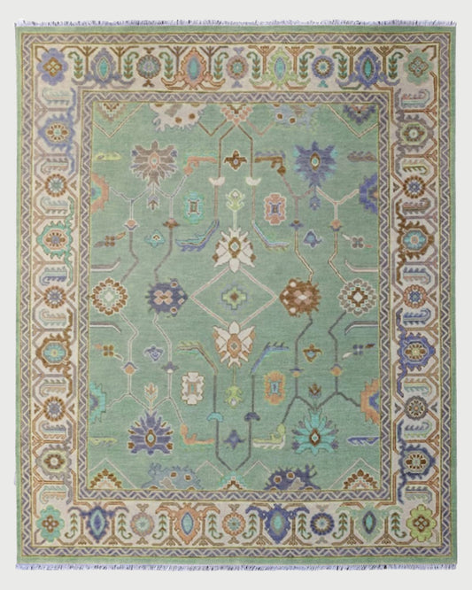 Hand Knotted Wool Multicolor Outdoor Garden Area rug