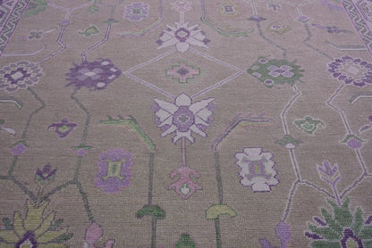 Hand Knotted Purple Multicolor Farm House Indoor Large Area Rug - Indian Rug Store