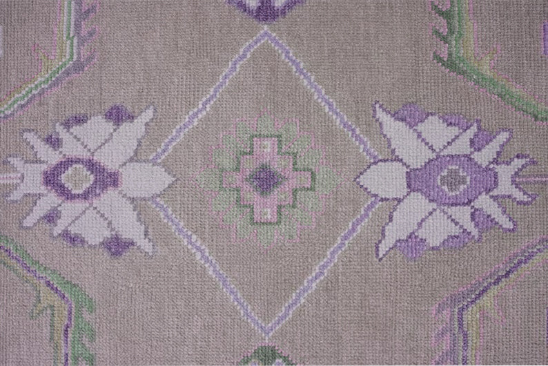 Hand Knotted Purple Multicolor Farm House Indoor Large Area Rug - Indian Rug Store