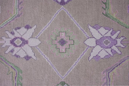 Hand Knotted Purple Multicolor Farm House Indoor Large Area Rug - Indian Rug Store