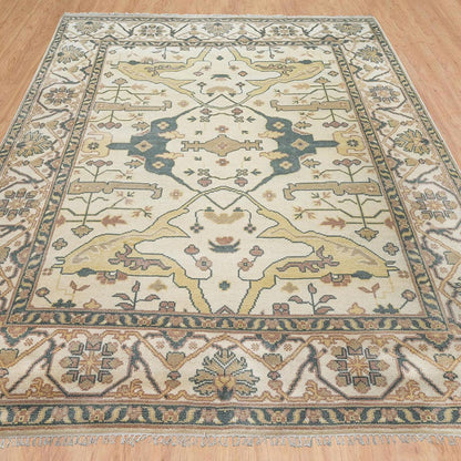 White Multicolor Traditional Turkish Wool Kitchen Rug