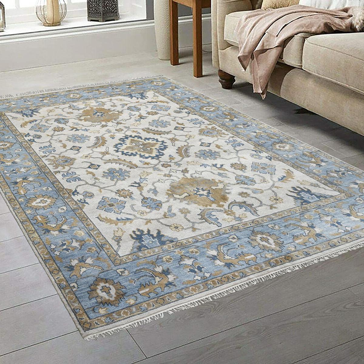 Home Decor Hand Knotted Oushak Wool Patio Area Rug