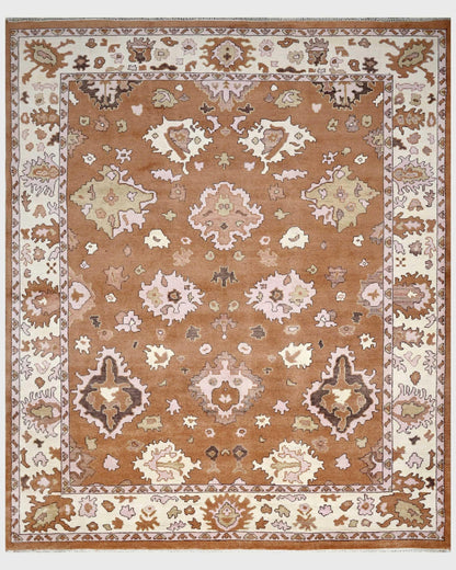 Hand Knotted Brown Multicolor Classic Hallway Rug