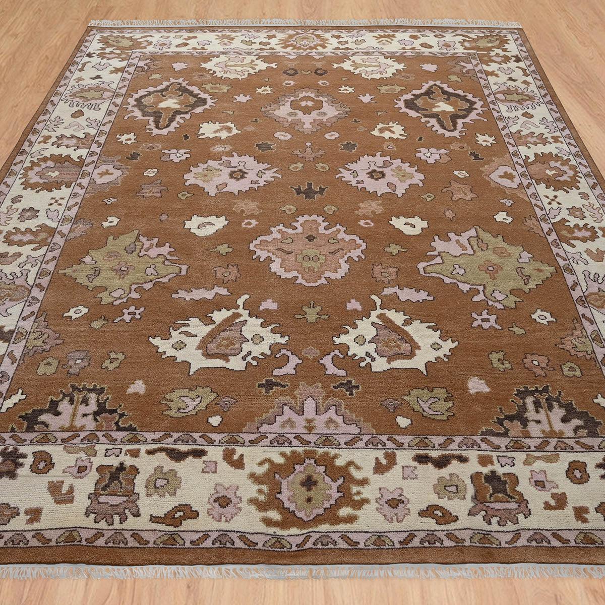 Hand Knotted Brown Multicolor Classic Hallway Rug