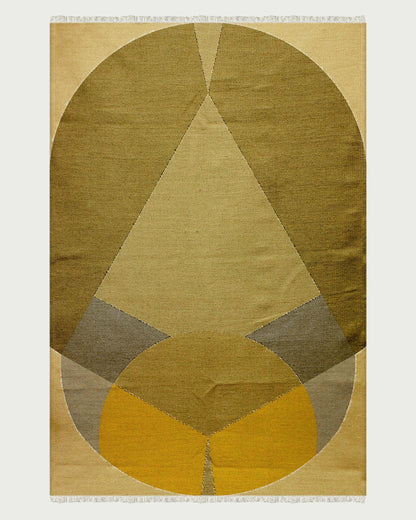 Abstract Yellow Trendy Attractive Cotton Farmhouse Area Rug RV-3