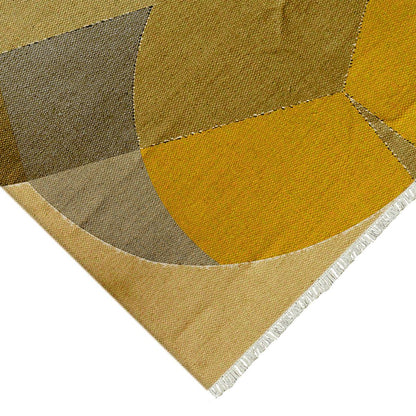 Abstract Yellow Trendy Attractive Cotton Farmhouse Area Rug RV-3