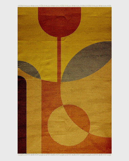 Handmade Yellow Interior Attractive Abstract Entry Way Rug RV-5