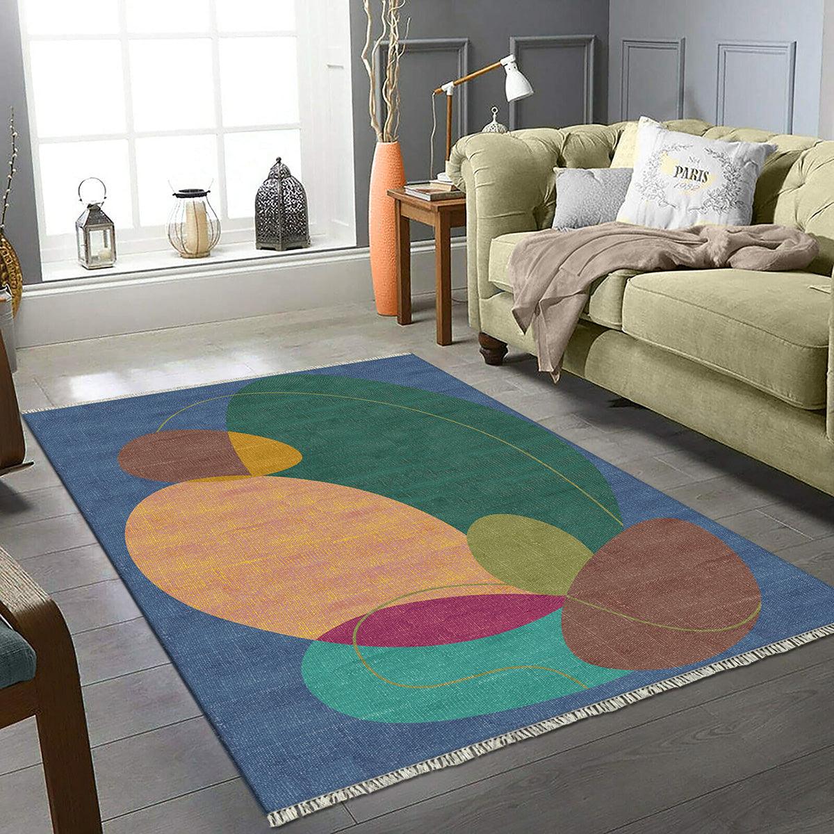 Beautiful Multicolor Handmade Indian Trendy Cotton Rug RV-8