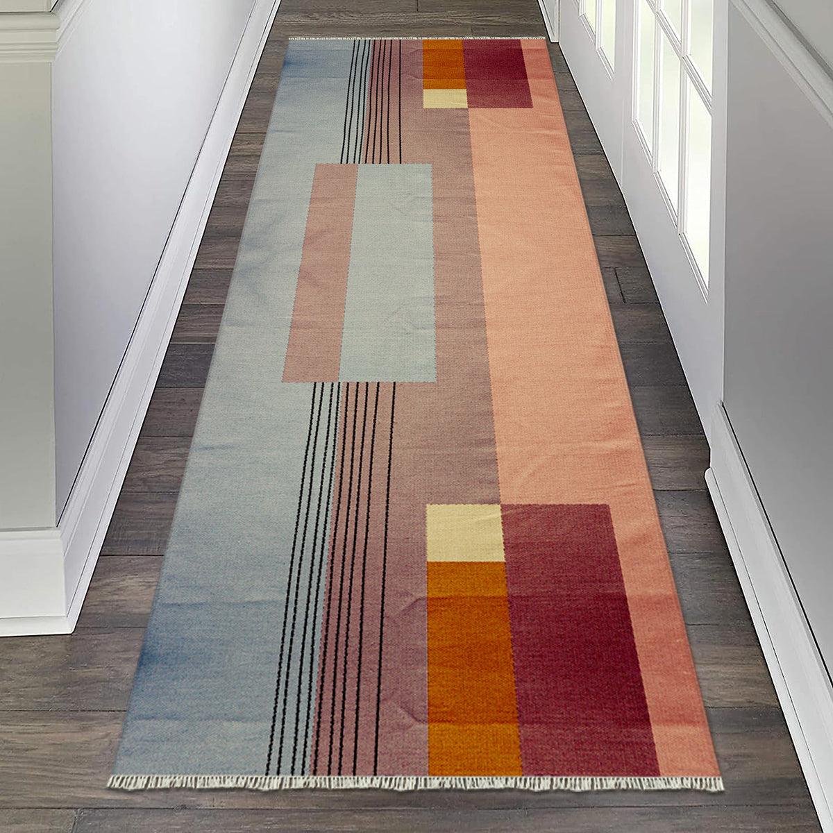 Farmhouse  Multicolor Eco Friendly Bordered Modern Cotton Rug RV-17