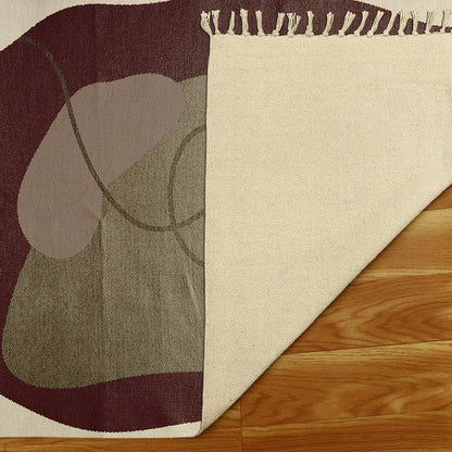 Abstract Brown Trendy Attractive Cotton Farmhouse Area Rug RV-26