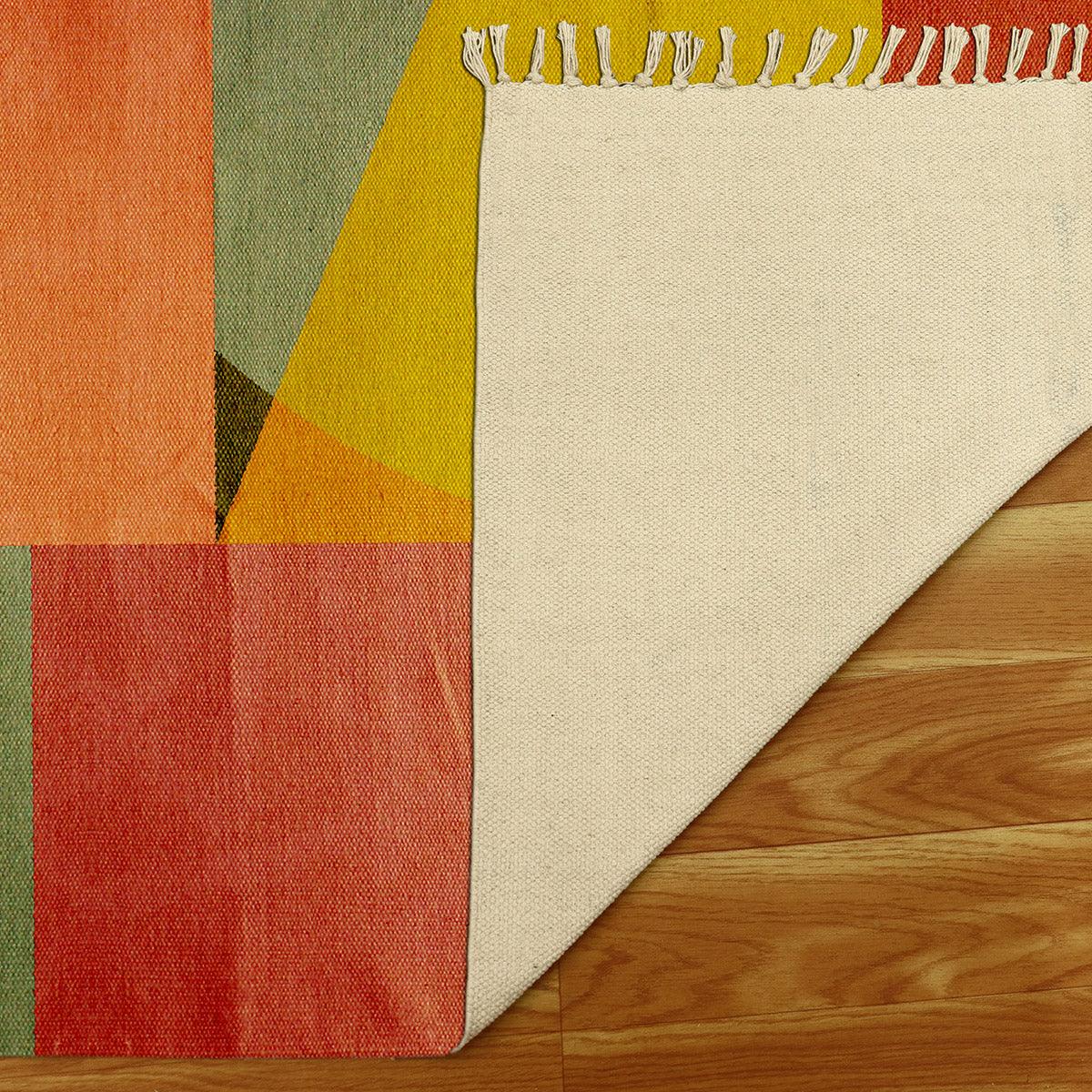 Abstract Multicolor Handmade Modern Living Room Cotton Area Rug RV-32