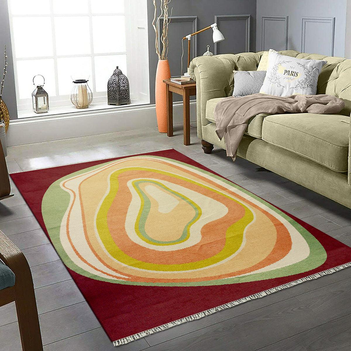 Eco Friendly Multicolor Cotton Handmade Abstract Modern Area Rug RV-36