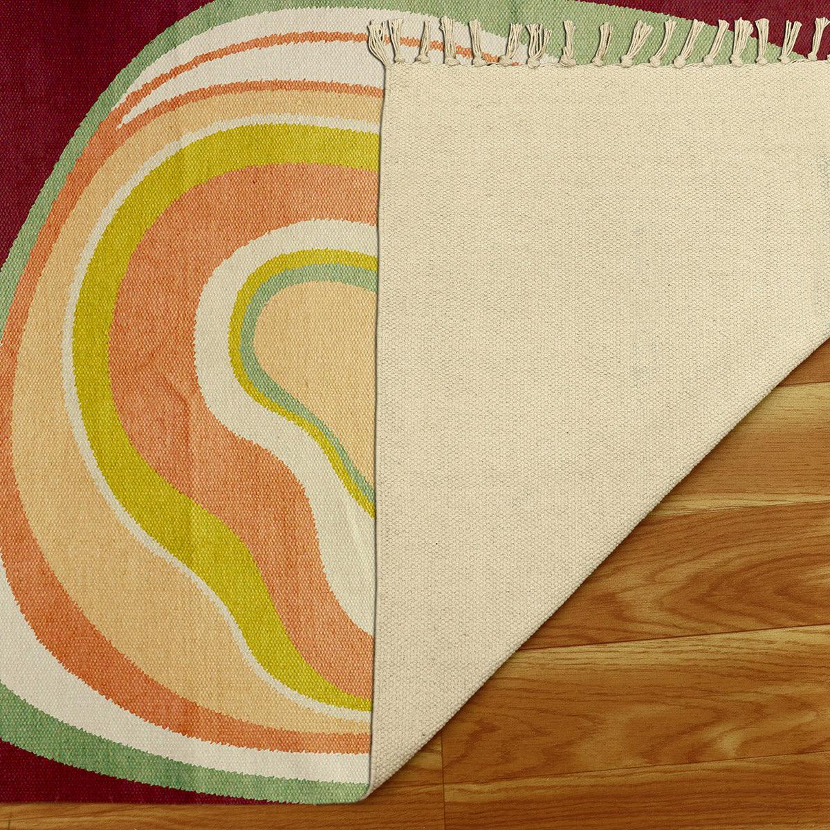 Eco Friendly Multicolor Cotton Handmade Abstract Modern Area Rug RV-36