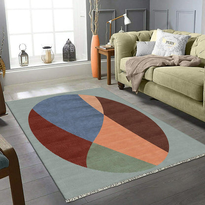 Farmhouse  Multicolor Eco Friendly Bordered Modern Cotton Rug RV-40