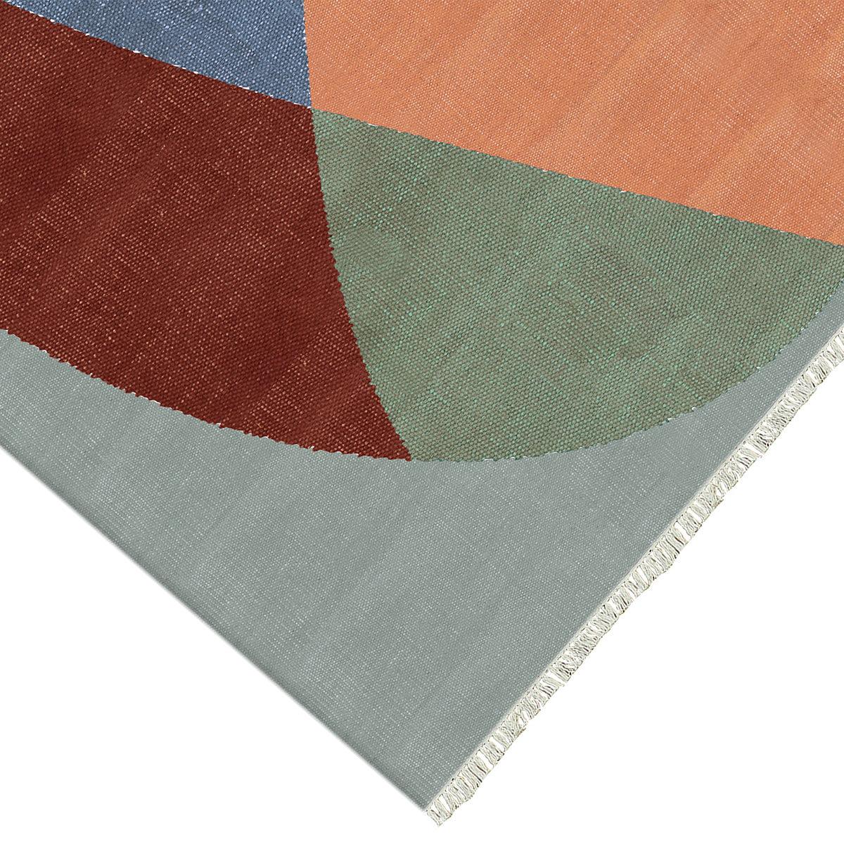 Tappeto moderno in cotone con bordo multicolore ecologico Farmhouse RV-40