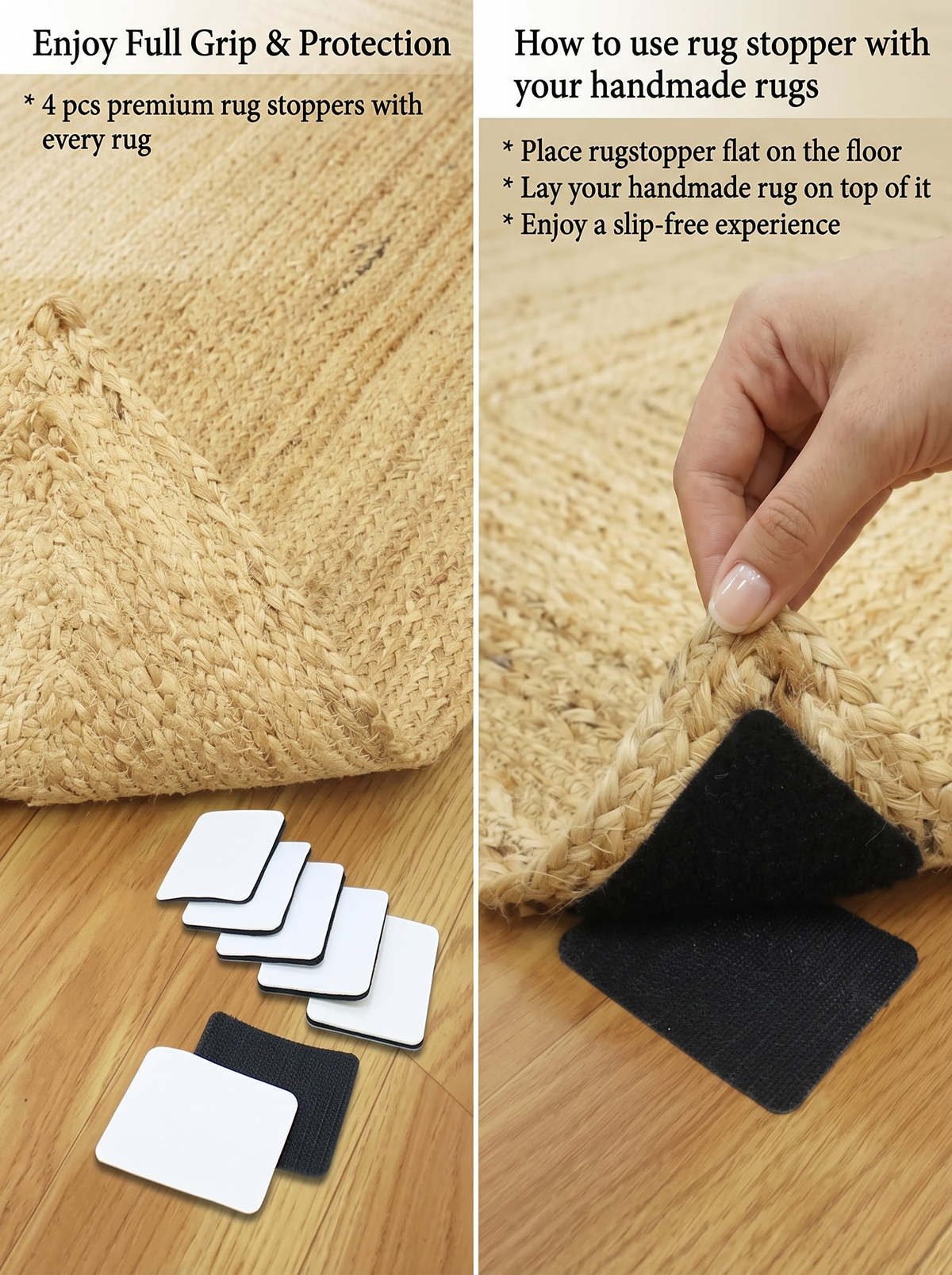 Handmade Braided Jute Stair Treads, Multicolor Geometric Stair Mats, Set of 15