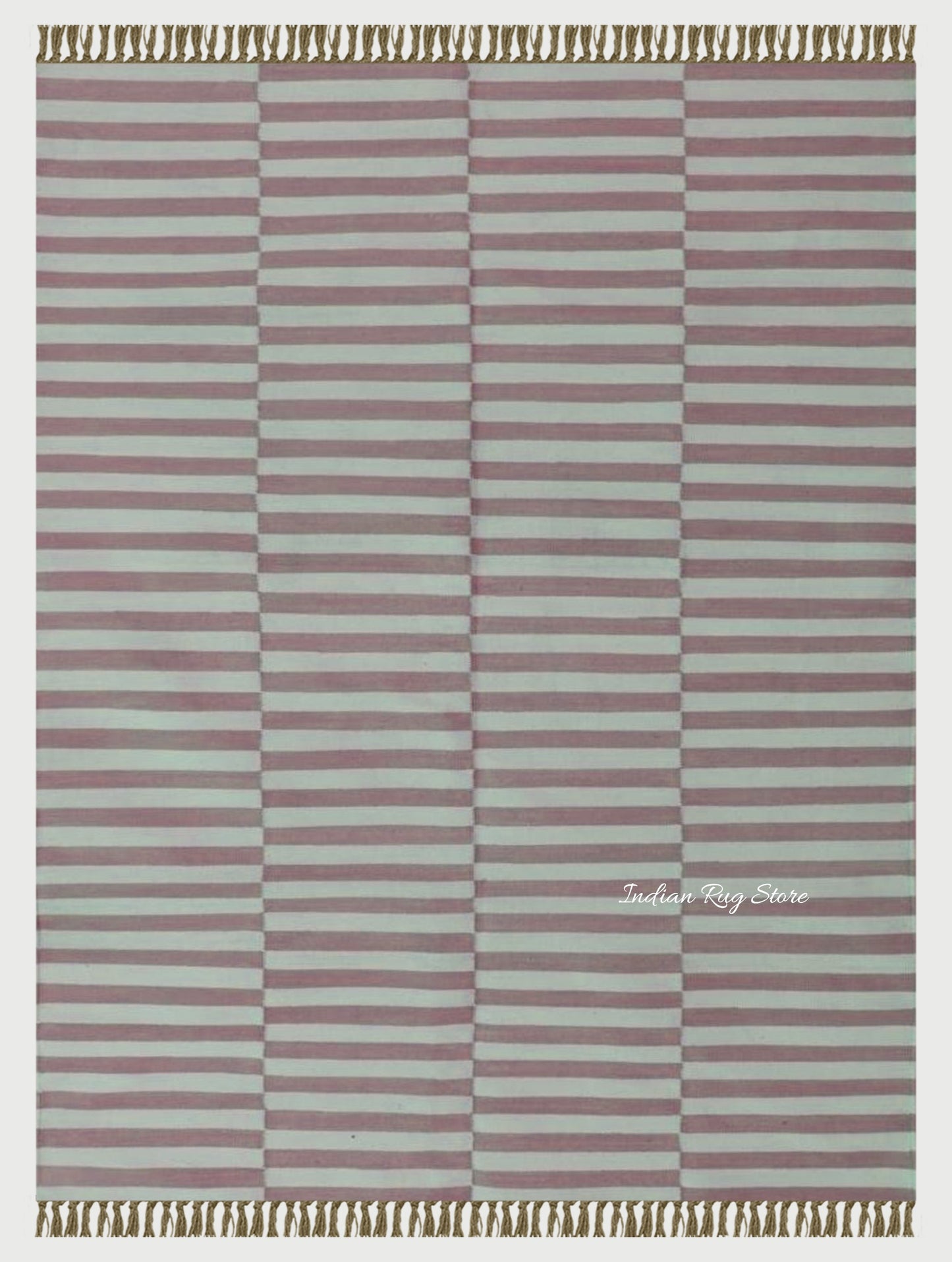 Hand Tufted Pink Stripped Area Rug