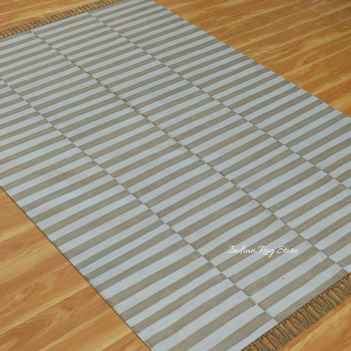 Hand Tufted Pale Stripped Area Rug