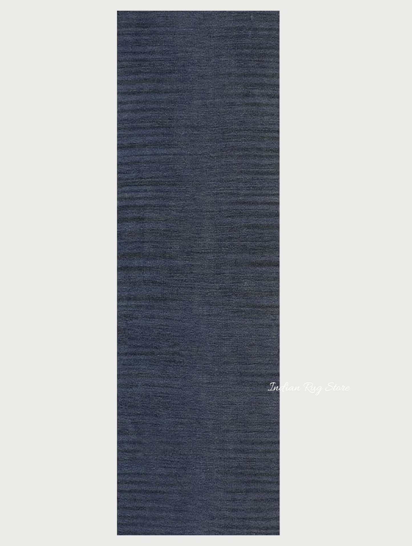 Natural Blue Hand Tufted Solid Bedroom Area Rug