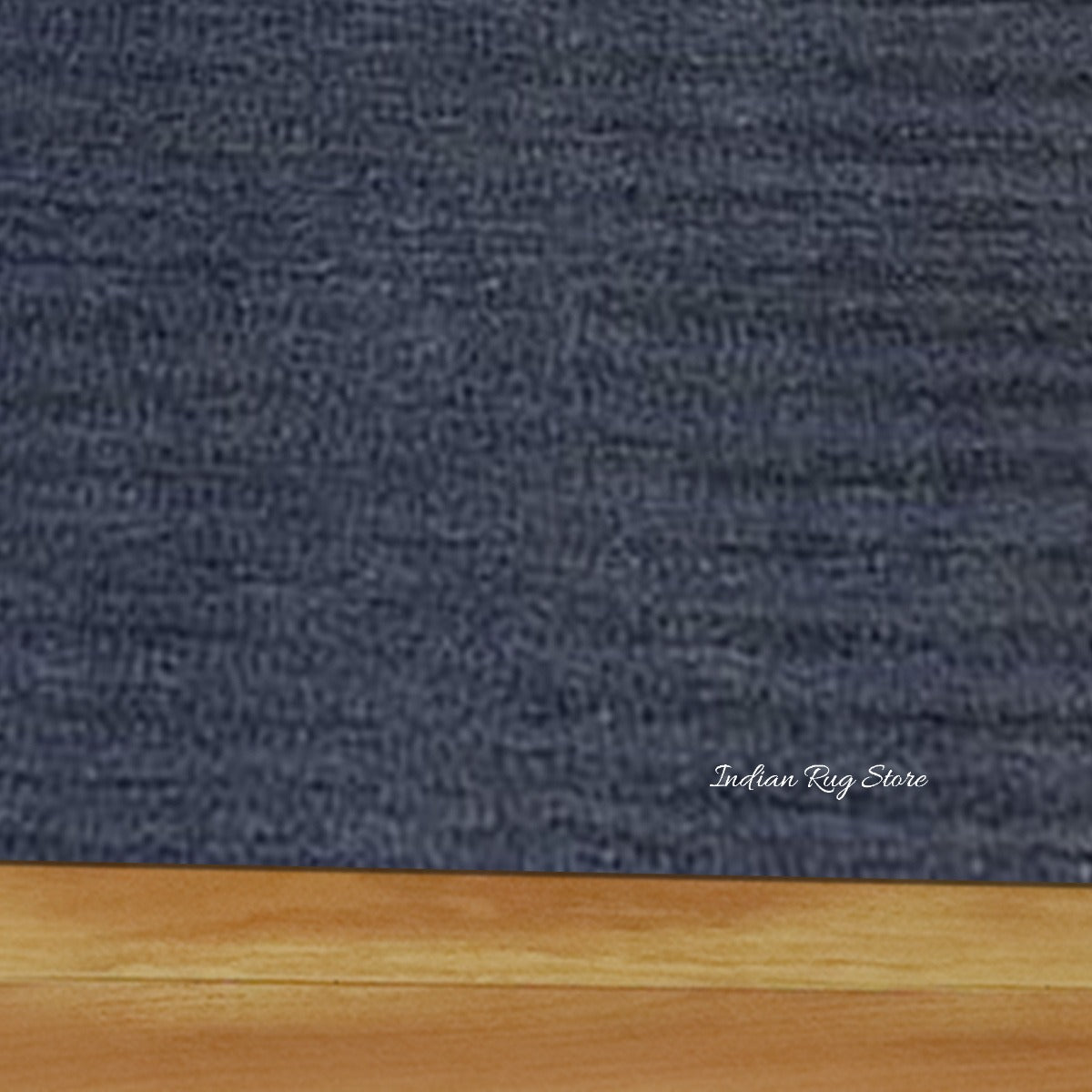 Natural Blue Hand Tufted Solid Bedroom Area Rug