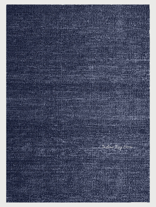 Hand Tufted Natural Blue Solid Bedroom Area Rug