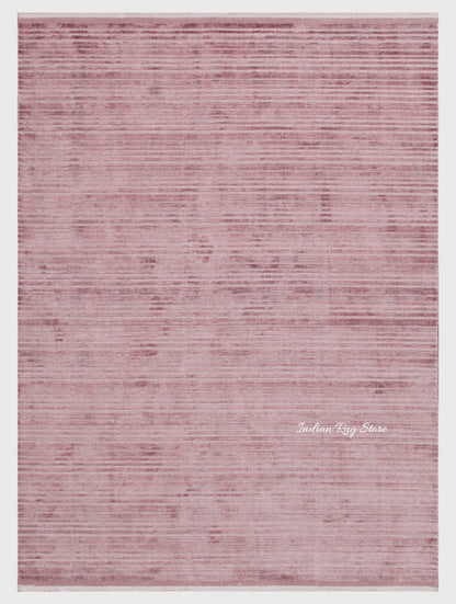 Pink Color Hand Tufted Bedroom Area Wool Rug