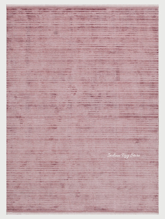 Pink Color Hand Tufted Bedroom Area Wool Rug