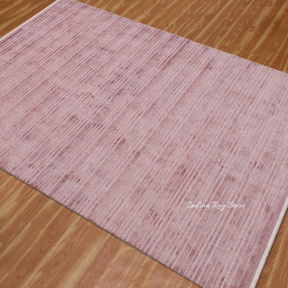 Pink Color Hand Tufted Bedroom Area Wool Rug