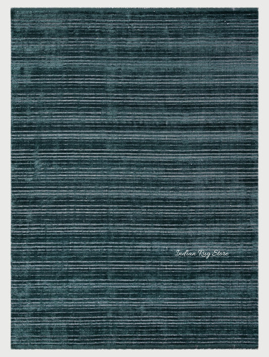 Hand Tufted Natural Blue Solid Bedroom Rug