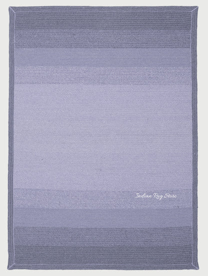 Blue Hand Tufted Solid Natural Plane Hall Area Rug