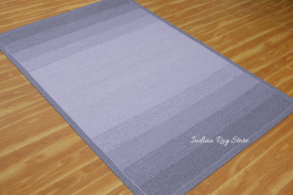 Blue Hand Tufted Solid Natural Plane Hall Area Rug