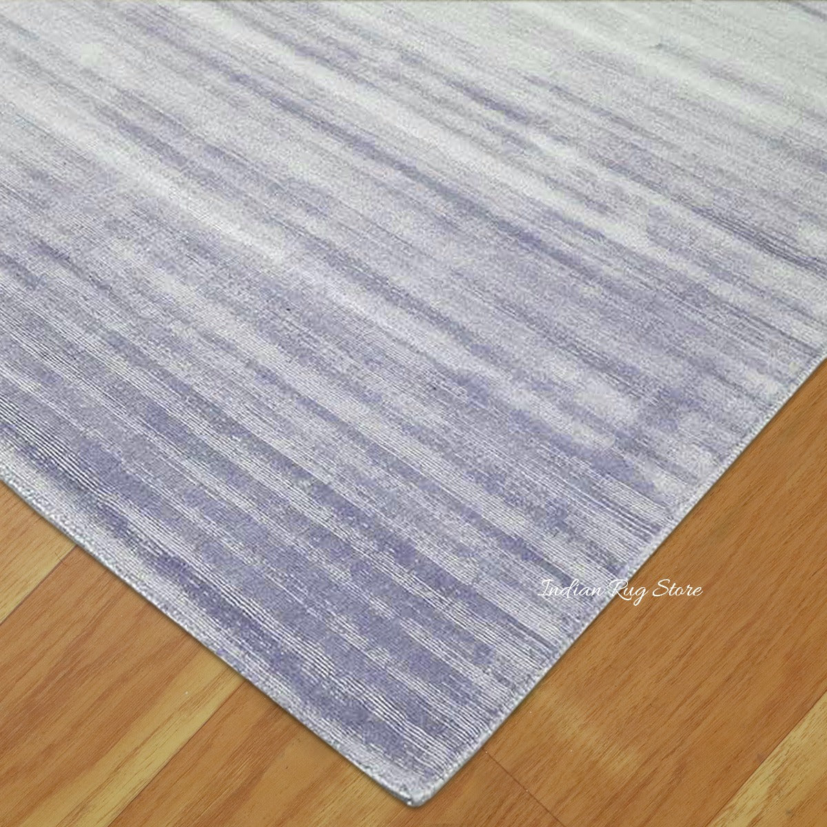 Handmade Blue and White Stripped Living Area Rug