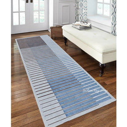 Hand Crafted Beautiful Natural Blue Area Rug