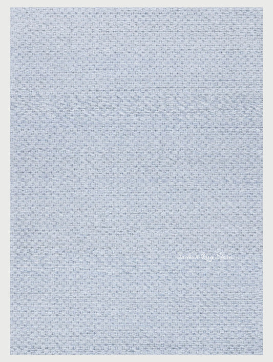 Light Blue Hand Tufted Entry Way Wool Rug