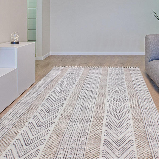 Decorazione per camera da letto in cotone Dhuree con stampa a blocchi a mano beige marrone Decorazione per camera da letto in cotone Dhuree con stampa a blocchi a mano beige marrone