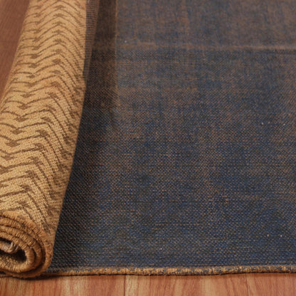 Blue Brown Hand tufted work Abstract Home Decor Cotton Rug - Indian Rug Store