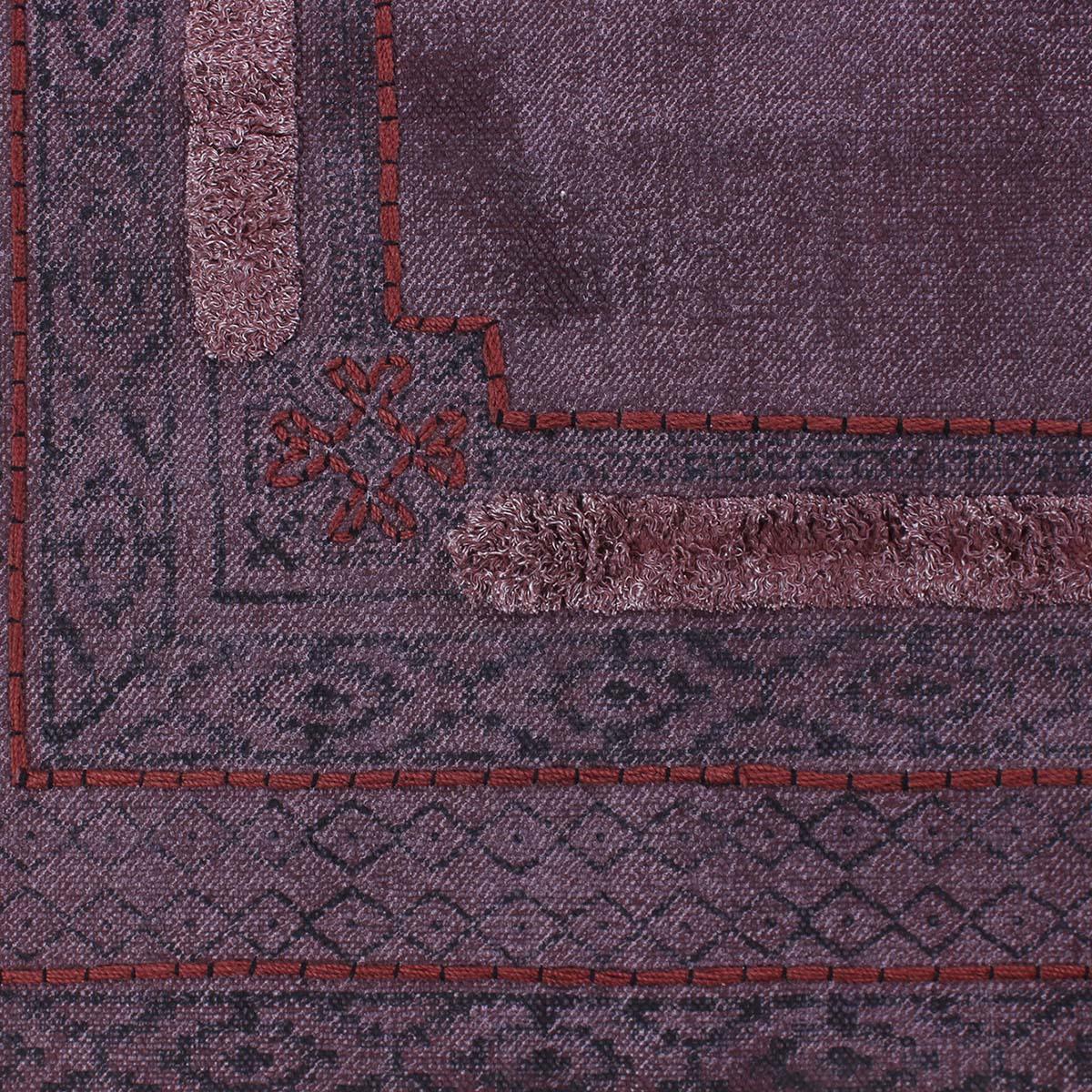 Abstract Hand Tufted Purple Hallway Cotton Dhuree - Indian Rug Store