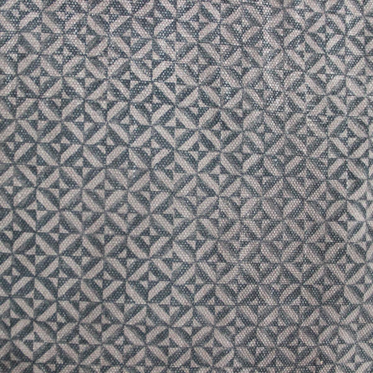 Alfombra de algodón con estampado de bloques a mano en gris y negro, moderna y abstracta para decoración de pasillo