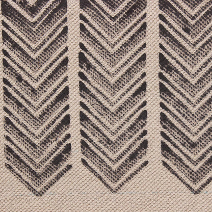 Beige  Brown Hand Block Print Work Geometric Trendy Living Area Cotton Rug