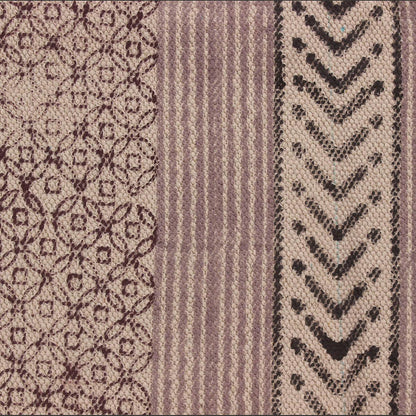 Hand Block Print Work Geometric Trendy Living Area Pink Brown Cotton Rug