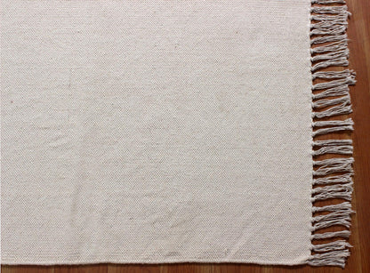 Plain Abstract Beige Farmhouse Decor Cotton Rug