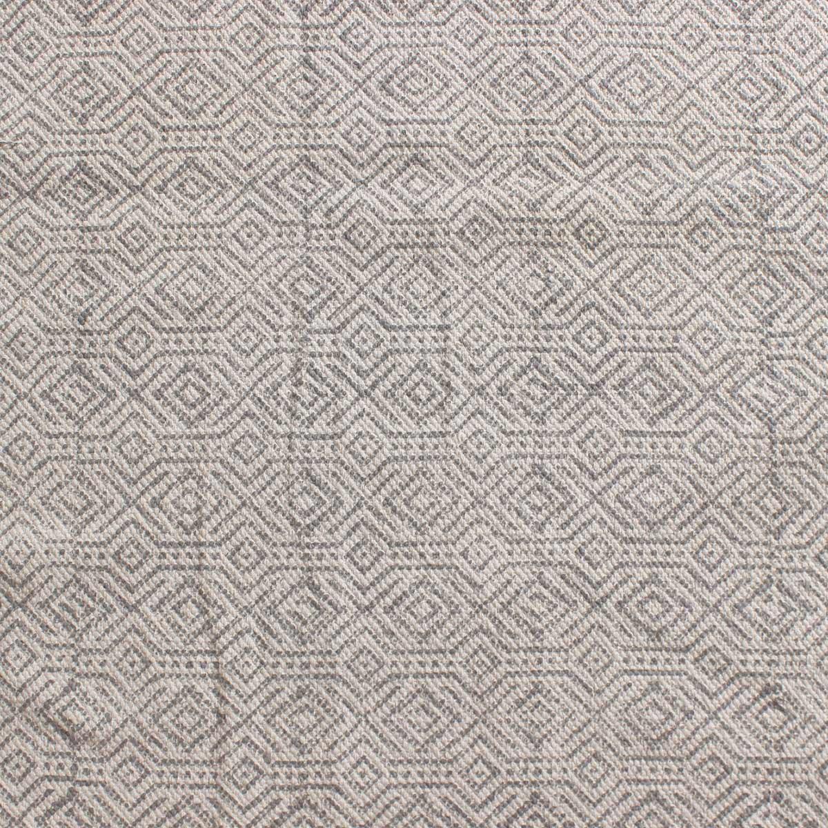 Hand block Print Work Bordered Beige Gray Cotton Rug - Indian Rug Store